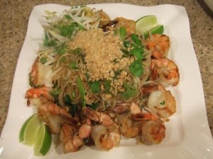 pad thai noodles with shrimp